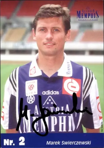 Autogrammkarte Fußballer Marek Swierczewski, FC Austria Memphis, Autogramm
