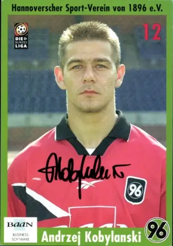 Autogrammkarte Fußballer Andrzej Kobylanski, Hannover 96, Autogramm