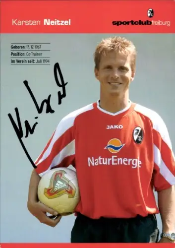 Autogrammkarte Co Trainer Karsten Neitzel, SC Freiburg, Autogramm