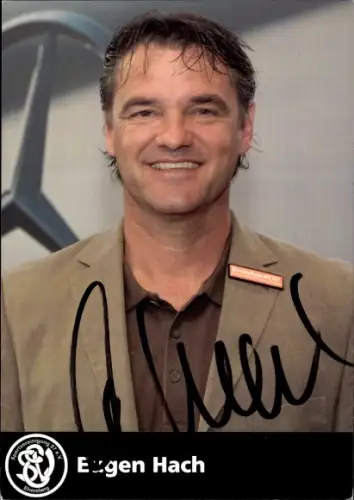 Autogrammkarte Fußballer Sportdirektor Eugen Hach, SV Elversberg 07, Autogramm
