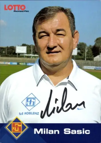 Autogrammkarte Trainer Milan Sasic, TuS Koblenz, Autogramm