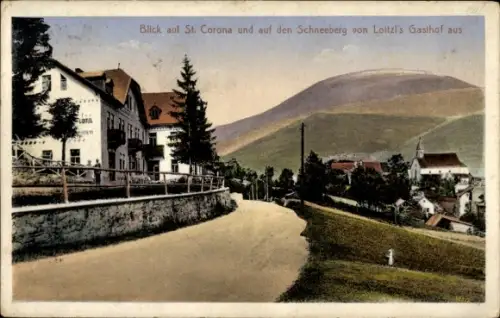 Ak St Corona am Wechsel in Niederösterreich, Loitzls Gasthof, Schneeberg