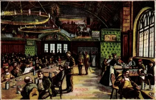 Ak München, Hofbräuhaus Saal, Gäste