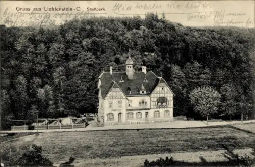 Ak Lichtenstein Callnberg Sachsen, Stadtpark, Parkhaus