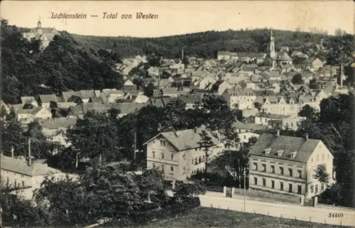 Ak Lichtenstein Callnberg Sachsen, Total, Blick von Westen