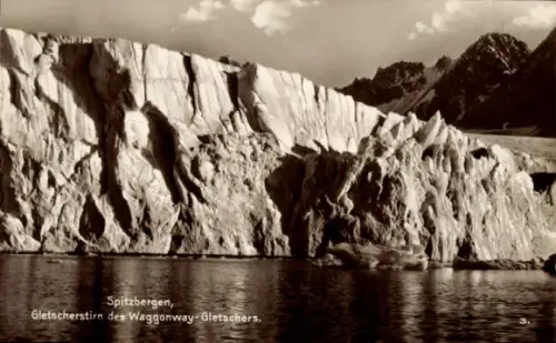 Ak Spitsbergen Spitzbergen Norwegen, Spitzbergen, Waggonway-Gletscher, Gletscherstirn