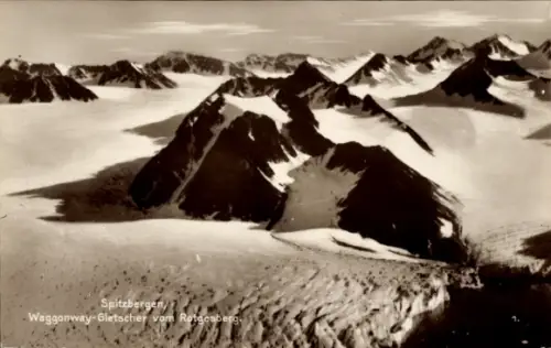 Ak Spitsbergen Spitzbergen Norwegen, Waggonway Gletscher vom Rotgesberg