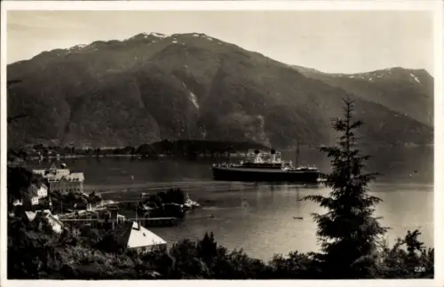 Ak Balholm Norwegen, Fjord, Dampfer, Berge