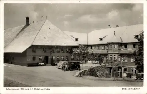Ak Freiburg im Breisgau, Schauinsland, Schauinsland (1286 m ü. M.), Hotel zur Halde, phot. Rolf K