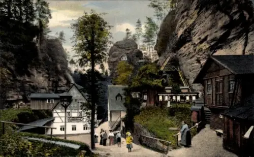 Ak Rathewalde Hohnstein Sächsische Schweiz, Rathewalder Mühle