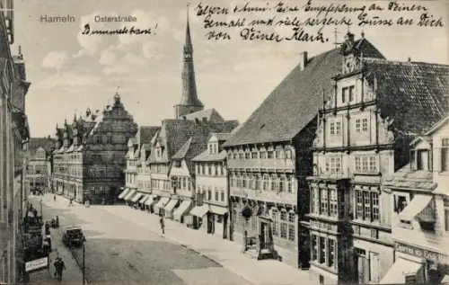 Ak Hameln an der Weser Niedersachsen,  Osterstraße, Bummeltrane