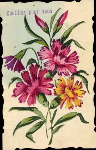Handgemalt Ak Nelken, Blüten, Cueillies pour vous