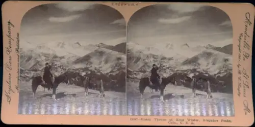 Stereo Foto Colorado USA, Hoary Throne of King Winter, Arapahoe Peaks, Keystone View Company
