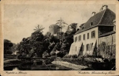 Ak Linn Krefeld am Niederrhein, Kurkölnische Landesburg Linn