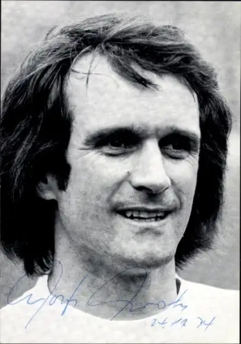 Foto Fußballer Wolfgang Overath, Portrait, Autogramm