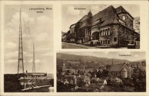 Ak Langenberg Velbert im Rheinland, Sender Langenberg, Bürgerhaus, Gesamtansicht