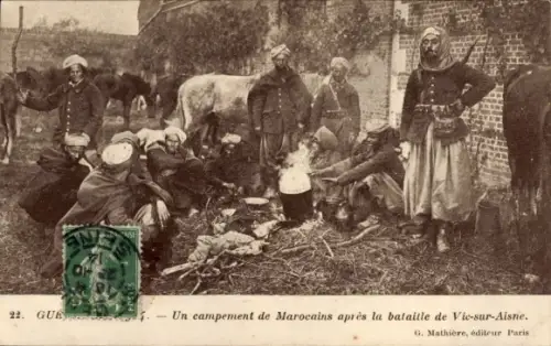 CPA Vic Vicq sur Aisne, Campement de Marocains