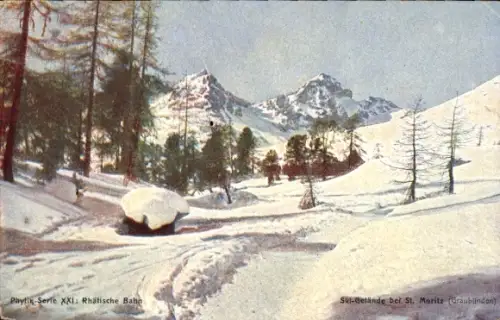 Ak Sankt Moritz Graubünden, terrain de Ski, Schnee, Winter