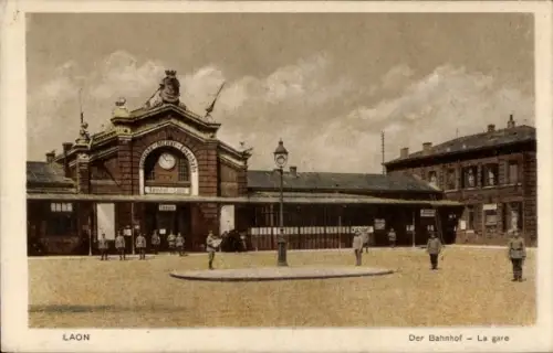 Ak Laon Aisne, Bahnhof