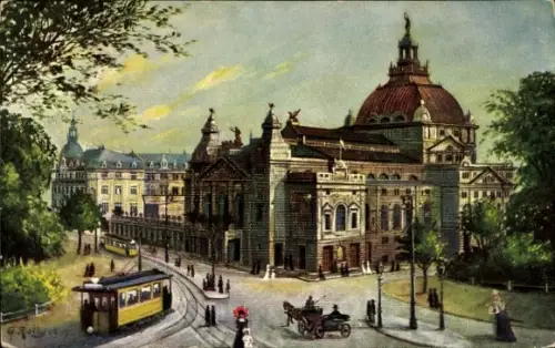 Künstler Ak Frankfurt am Main, Schauspielhaus