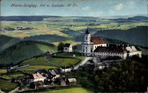 Ak Maria Langegg Niederösterreich, Gesamtansicht, Abtei