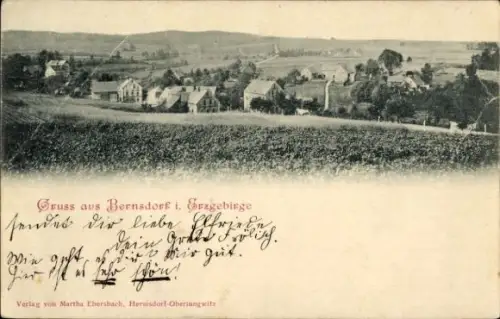 Ak Bernsdorf im Erzgebirge Sachsen, Totale