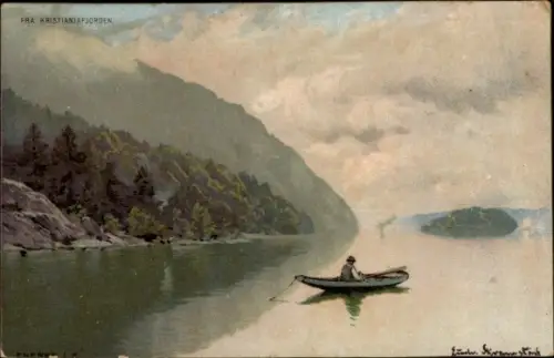 Künstler Ak Eneret, J. F., Norwegen, Kristianiafjorden