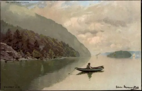 Künstler Ak  Norwegen, Kristianiafjorden