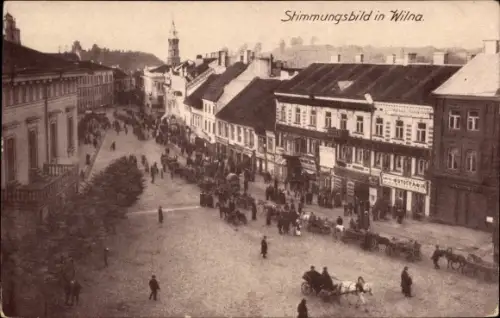 Ak Vilnius Wilna Litauen, Östlicher Kriegsschauplatz, Ein Transport Verwundeter, I. WK