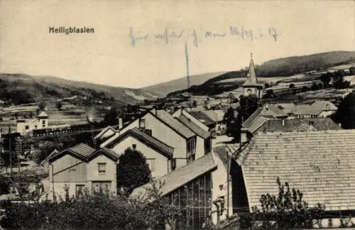 Ak Saint Blaise la Roche Heiligblasien Elsass Bas Rhin,  Dorfansicht, Kirchturm