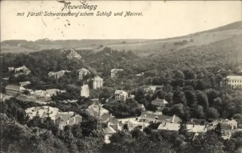 Ak Wien 17 Hernals Neuwaldegg, Gesamtansicht mit Schwarzenberg' schem Schloß und Meierei