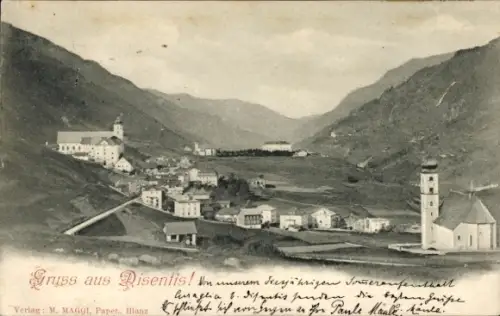Ak Disentis Kt. Graubünden, Gruss aus  Kloster  Dorfansicht, Verlag M. Maggi Illanz