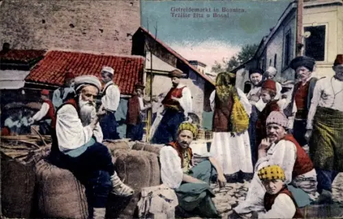 Ak Bosnien Herzegowina, Getreidemarkt
