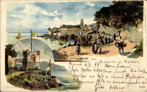 Künstler Ak Nervi Genova Genua Liguria, Oratorio, Torre Gropallo