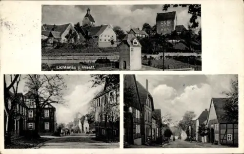 Ak Lichtenau in Westfalen, Stadt, Straßenansichten