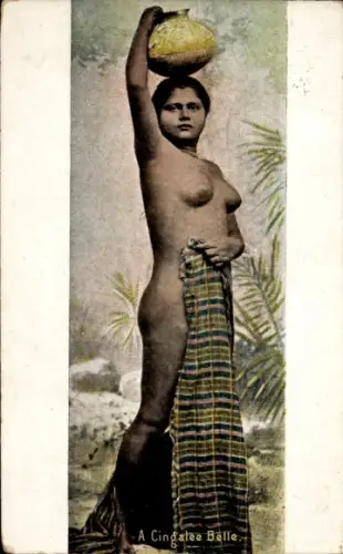 Ak A Cingalee Belle, barbusige Frau