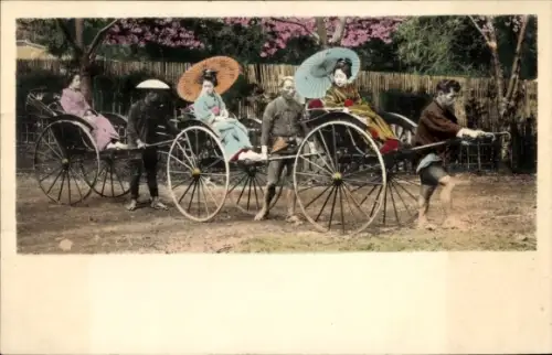 Ak Japan, Rikscha Fahrer