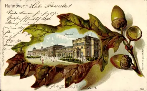 Eichenblatt Litho Hannover, Bahnhof