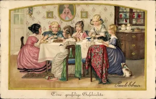 Künstler Ak Ebner, Pauli, Eine gruselige Geschichte