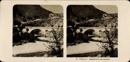 Stereo Foto Sarajevo Bosnien Herzegowina, Ziegenbrücke