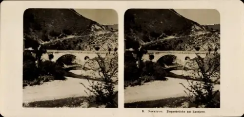 Stereo Foto Bosnien Herzegowina, Ziegenbrücke bei Sarajevo