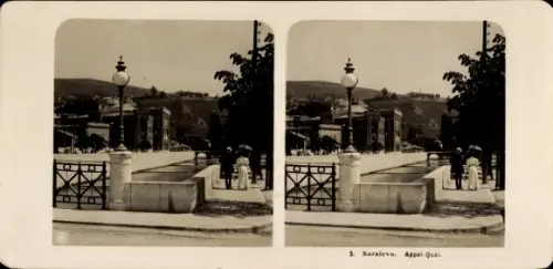 Stereo Foto Sarajevo Bosnien Herzegowina, Appel-Quai