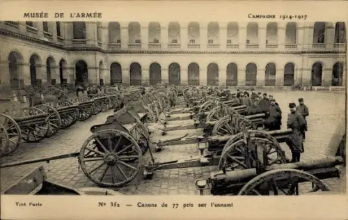 CPA Musee de l'Armee, Campagne 1914-1917, Canons de 77