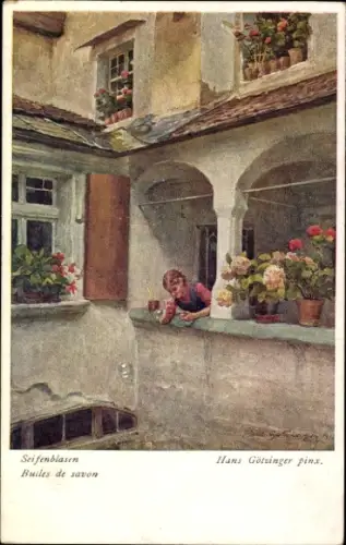 Künstler Ak Götzinger, Hans, Seifenblasen