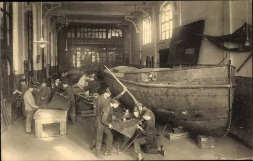 Ak Anvers Antwerpen Flandern, Vakschool voor Werktuigkunde Scheepsbouw, Afdeeling Plaatwerk