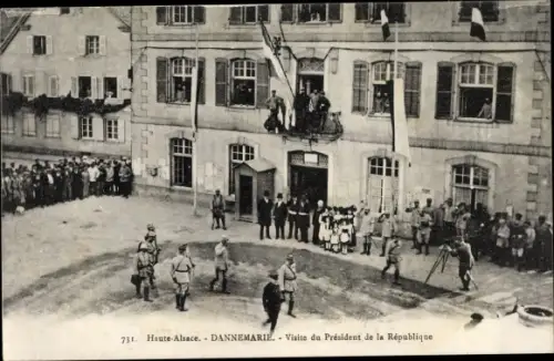 Ak Dannemarie Dammerkirch Elsass Haut Rhin, Visite du President de la Republique