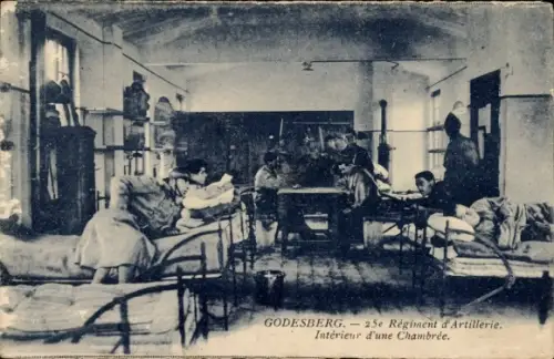 Ak Bad Godesberg Bonn am Rhein, 25e Régiment d'Artillerie, Interieur d'une Chambrée