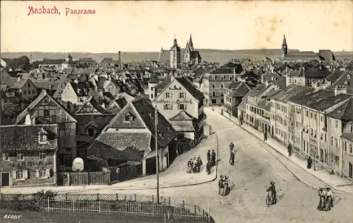 Ak Ansbach in Mittelfranken Bayern, Panorama