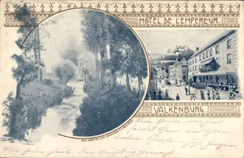 Passepartout Ak Valkenburg Limburg Niederlande, Hotel de L'Empereur, Waldweg
