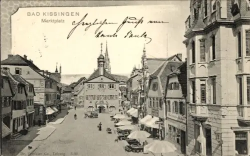 Ak Bad Kissingen Unterfranken Bayern, Marktplatz